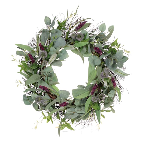 24&#x22; Spring Lavender &#x26; Thistle Wreath